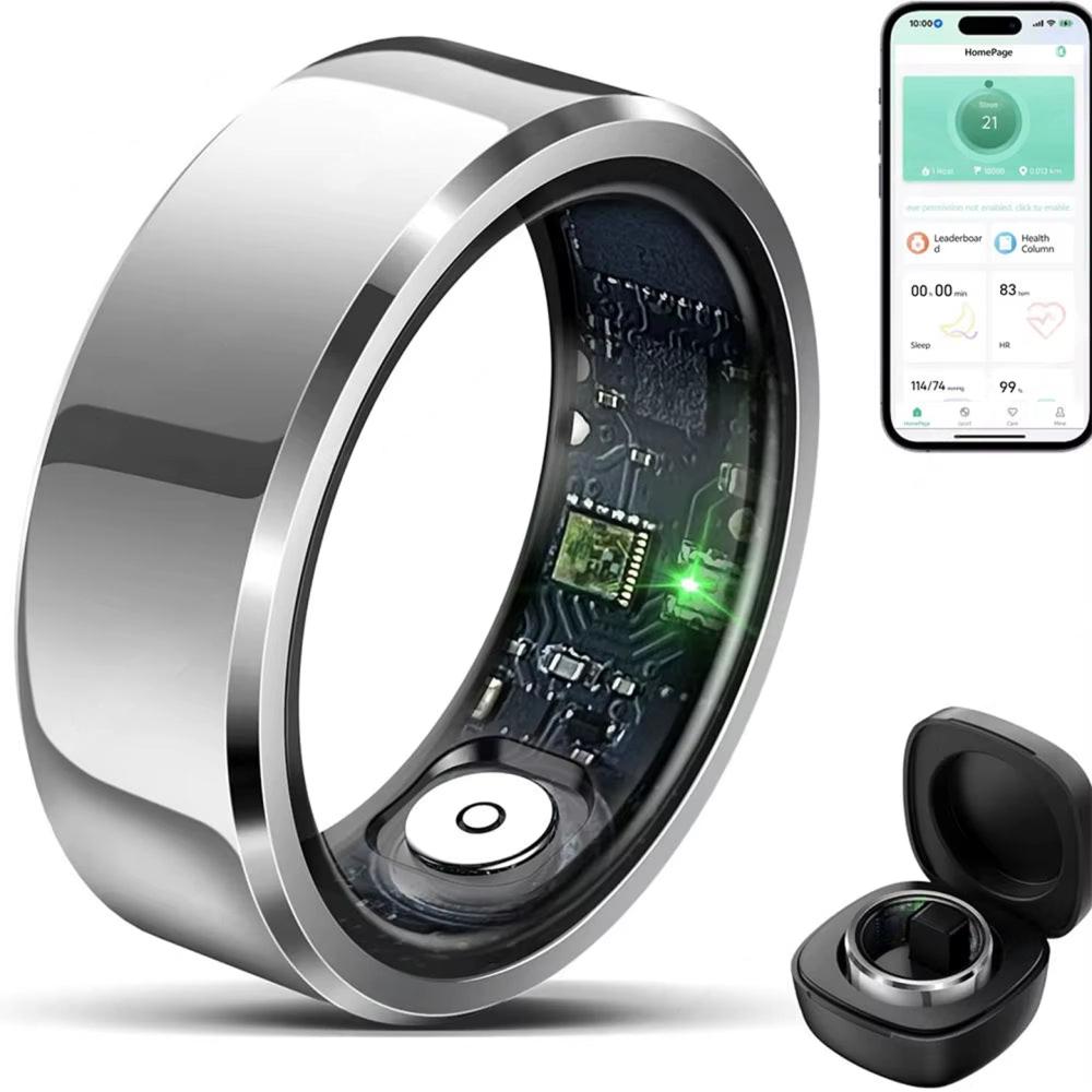 2026 Smart Ring Blood Pressure Heart Rate Sleep Monitoring Smartring IP68 & 5ATM Waterproof Multi-Sport Mode Smartring Man Women