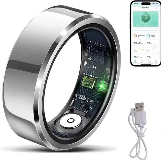 2026 Smart Ring Blood Pressure Heart Rate Sleep Monitoring Smartring IP68 & 5ATM Waterproof Multi-Sport Mode Smartring Man Women